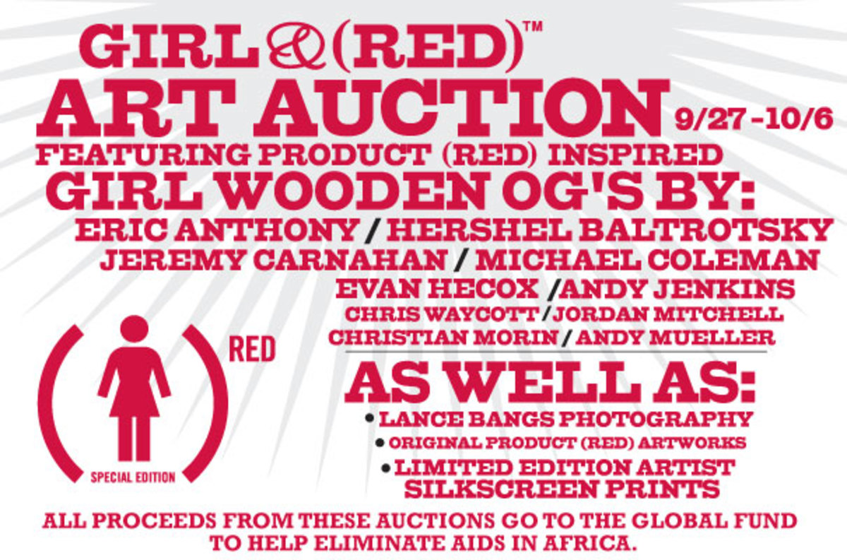 Girl RED Art Auction TransWorld SKATEboarding Magazine   Crail Red Auct 