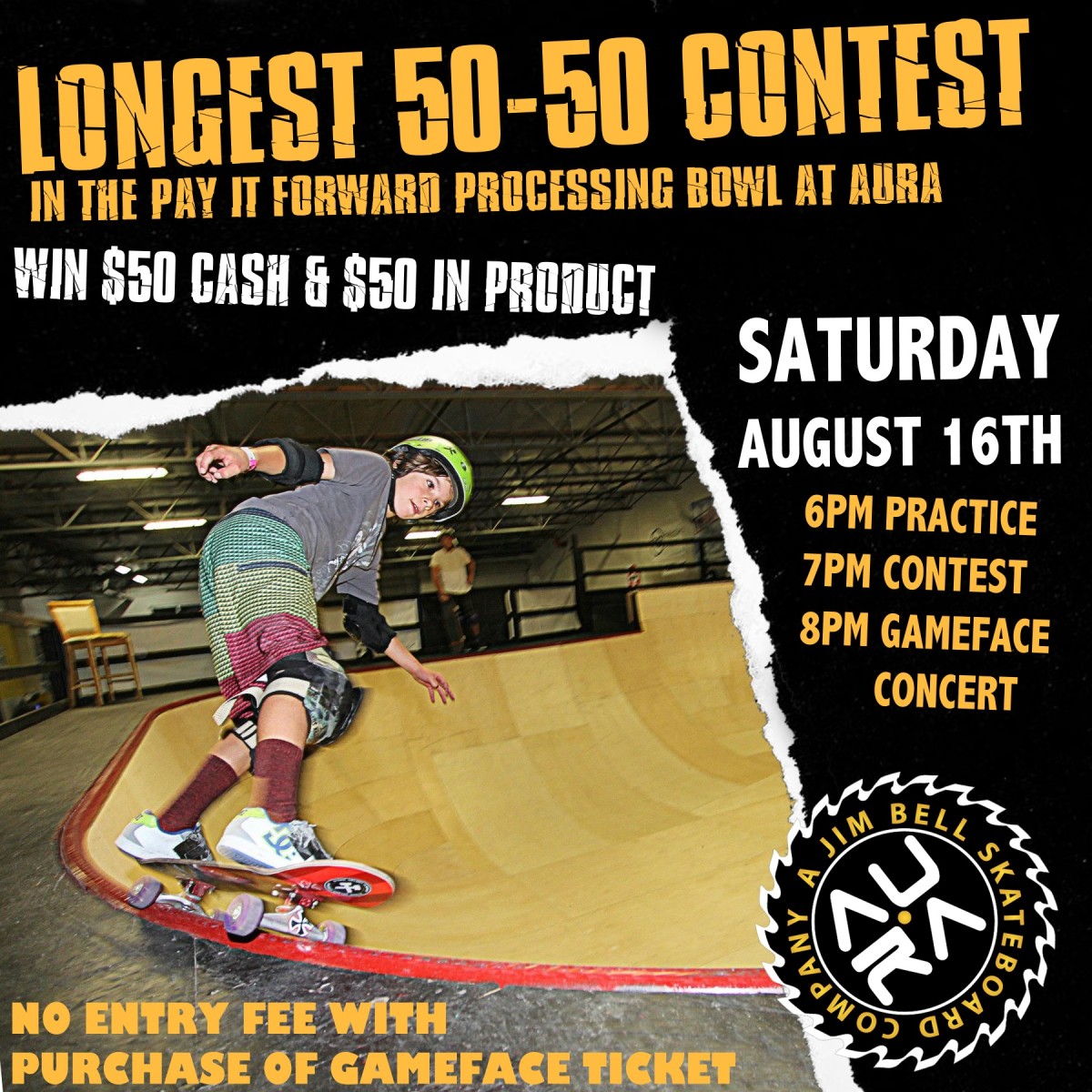 Longest 50-50 Contest, Aura - TransWorld SKATEboarding Magazine