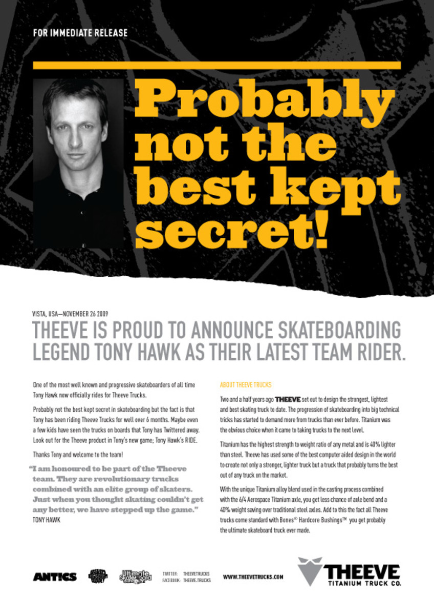 Tony Hawk On Theeve Trucks - TransWorld SKATEboarding Magazine