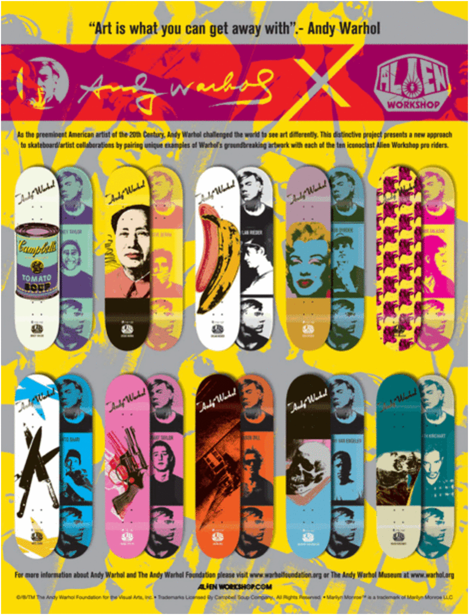 Alien Workshop Collaborates with Andy Warhol - TransWorld SKATEboarding  Magazine